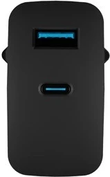 Polnilnik Natec Ribera GaN 45W z USB-A in USB-C, črn