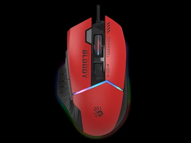 Gaming miška z RGB osvetlitvijo A4tech Bloody W95Max, USB, črno-rdeča