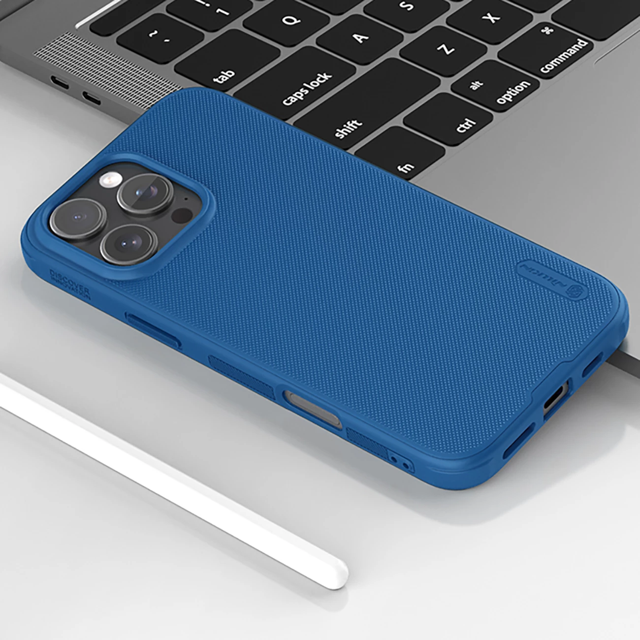 Ovitek za telefon Super Frosted Shield Pro Nillkin za iPhone 16 Pro, moder