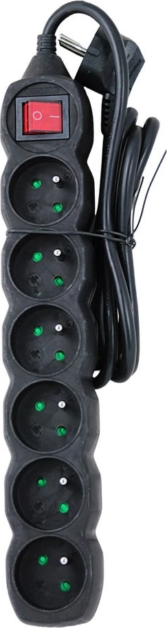 Razdelilec električne energije Esperanza ELK217K, 6 vtičnic, 1,5 m, črn