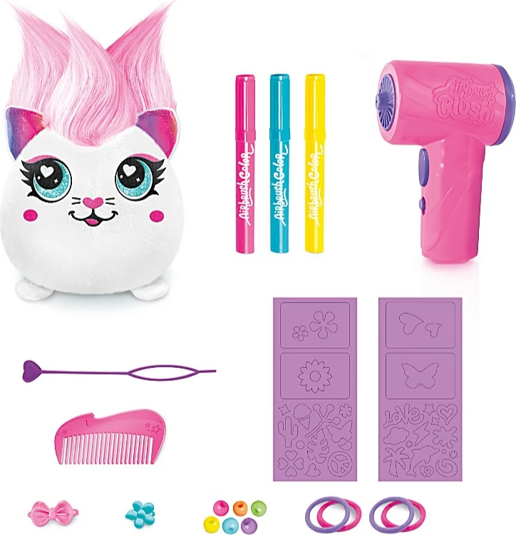 Kreativni komplet plišastih lutk z barvanjem las Epee Project Plusz Fryzurki s električnim razpršilcem, večbarven