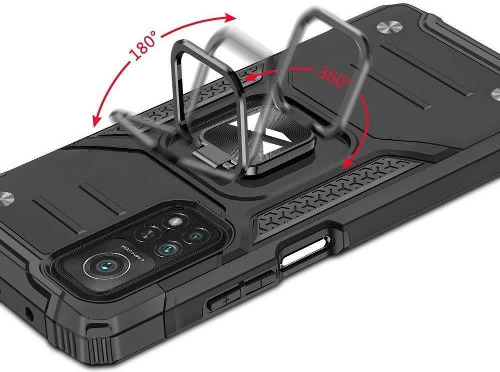 Zaščitni etui Ring Armor Tough Hybrid za Xiaomi Poco M4 Pro 5G / Redmi Note 11 5G / Redmi Note 11T 5G / Redmi Note 11S 5G, črn
