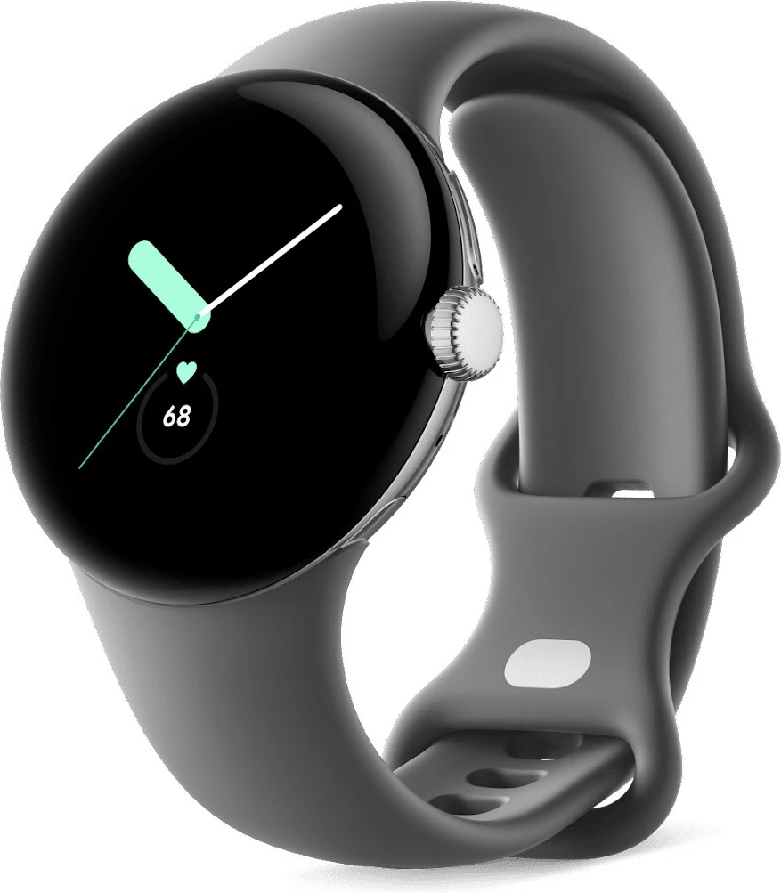 Pametna ura Google Pixel Watch, 32 GB, AMOLED, Wi‑Fi, GPS, Polished Silver/Charcoal