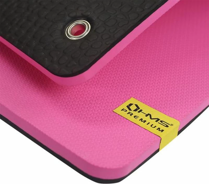 Fitnes blazina z luknjami HMS Premium MFK02, roza-črn