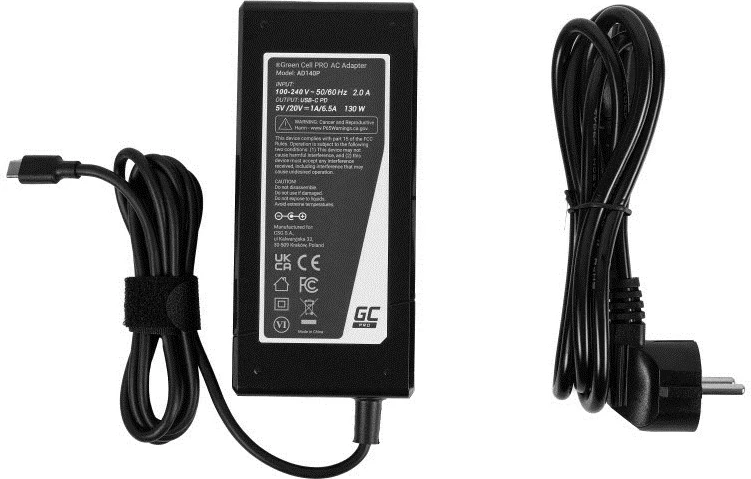 Univerzalni adapter/inverter Green Cell AD140P, 130 W, črn