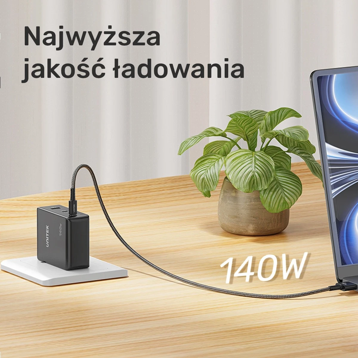 Kabel USB-C za MagSafe 3, 2 m, črn — Unitek