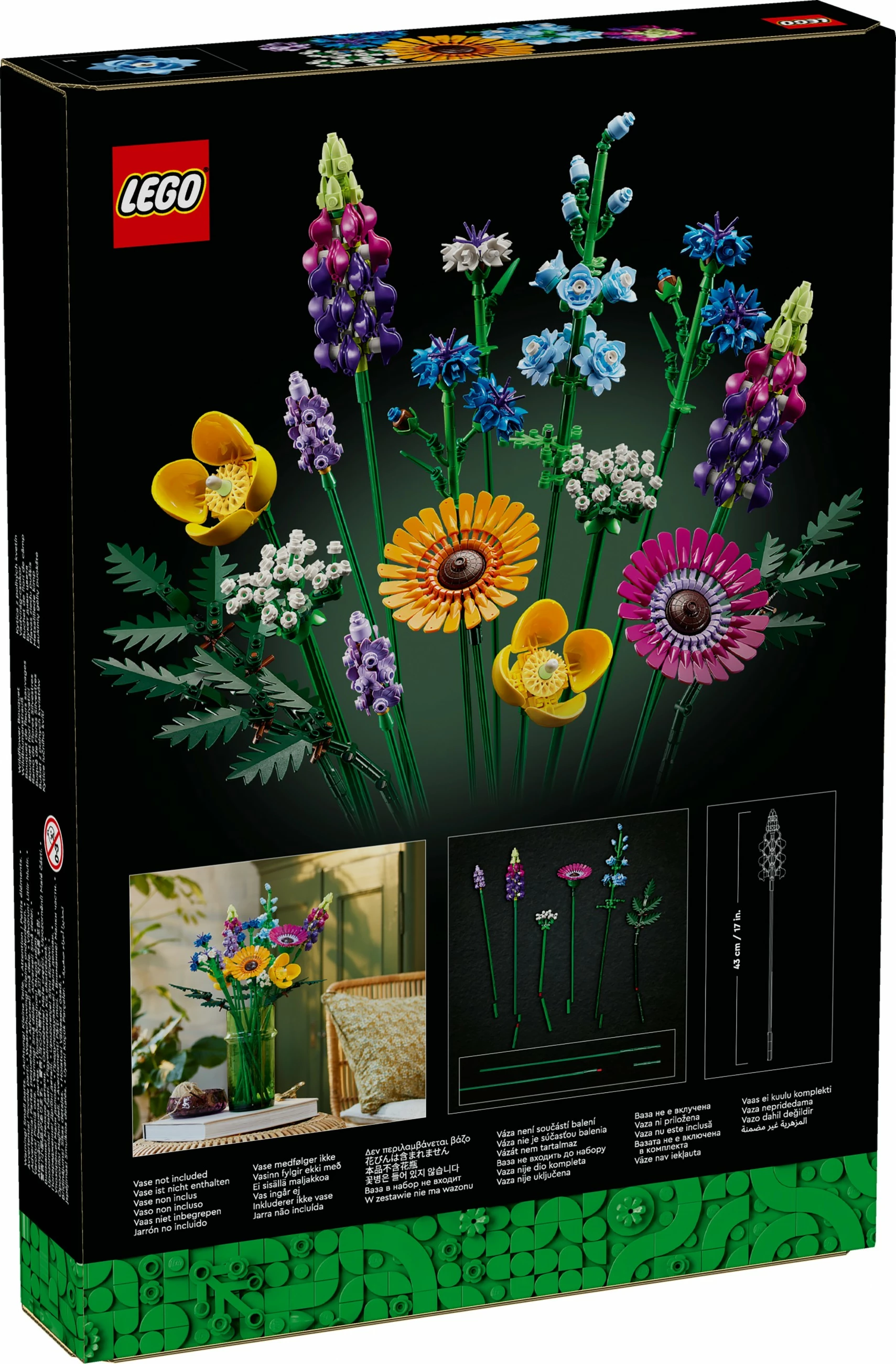 Cvetlična šopka LEGO ICONS Wildflower Bouquet, 939 kosov, večbarvno