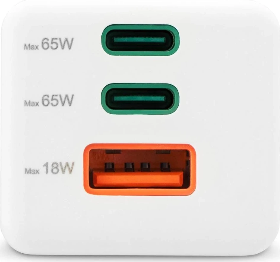 Mini GaN polnilec 65W, Hama, 2x USB-C, 1x USB-A, bel