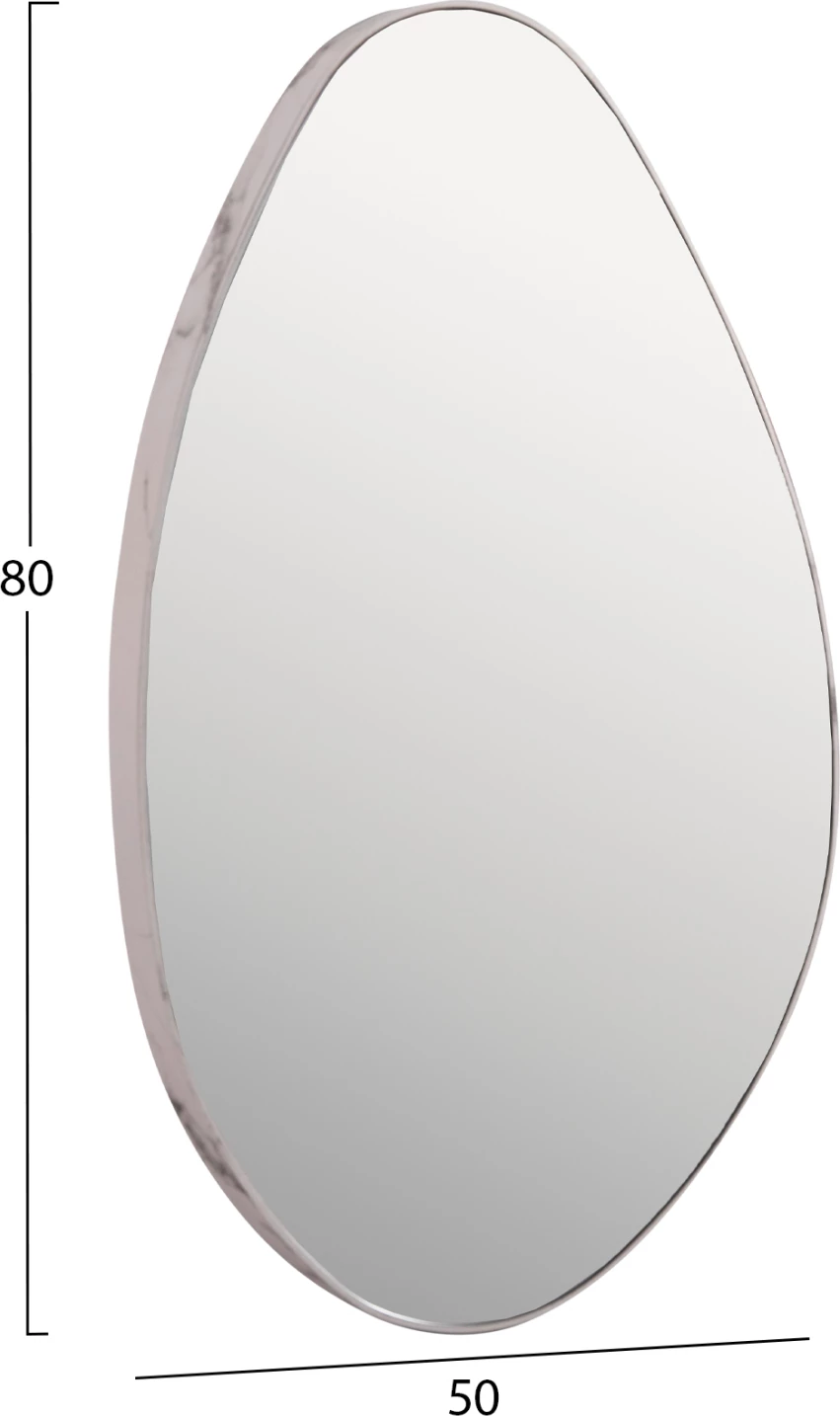 Stensko ogledalo kaplja FH4488.05 MDF okvir v barvi belega marmorja 50x80H cm