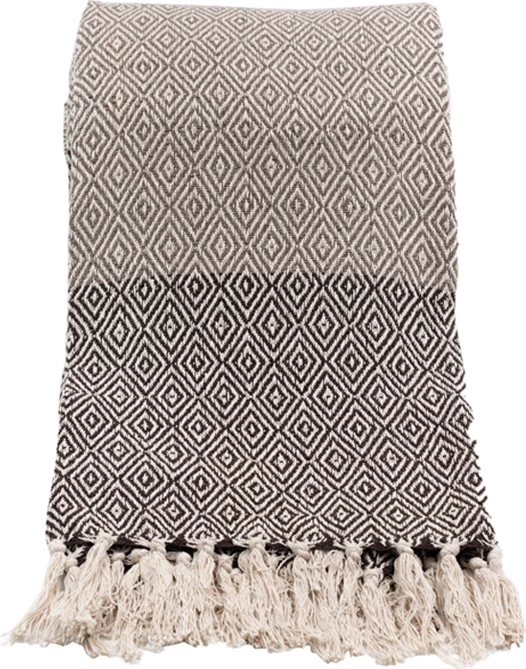 Dekorativno pregrinjalo, bombaž-poliester, bež - rjavo, 130 x 170 cm, Romvos