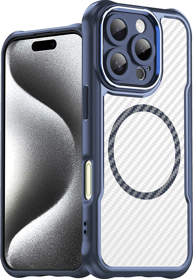 Silikonski ovitek za telefon Hurtel Leading Series MagSafe za iPhone 16 Pro Max, moder