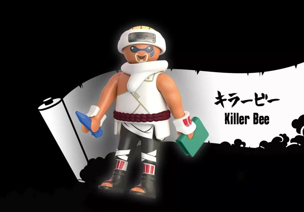 Akcijska figura Killer Bee iz Naruto Shippuden, Playmobil 71116, z knjigo, pisalom in mečem Samehada