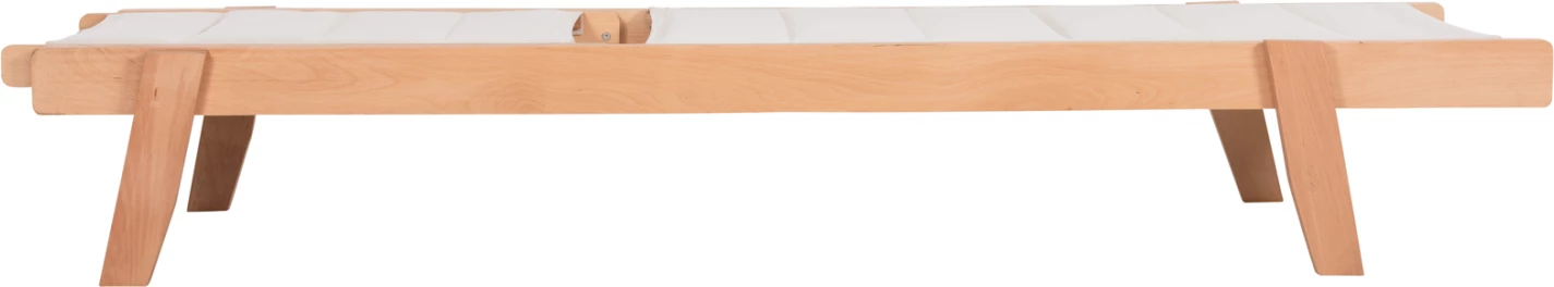 Plažni ležalnik MILOS FH10650.01 iz bukovega lesa v naravni barvi z ecru prevleko iz tekstilena 204x65x92,5H cm