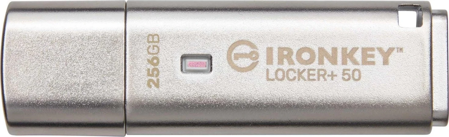 USB za shranjevanje Kingston IronKey Locker+ 50, 256 GB, srebrn