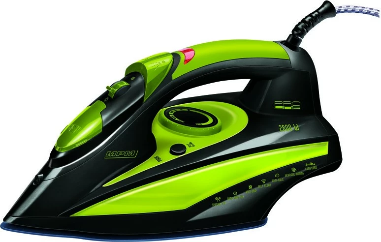 Parni likalnik, 2800 W, keramična podlaga, črno/zelena - MPM MZE-04/C