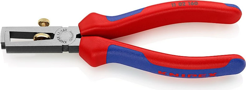 Klešče za odstranjevanje izolacije Knipex KP-1102160, zaščitna izolacija, 160 mm, rdeče/modre