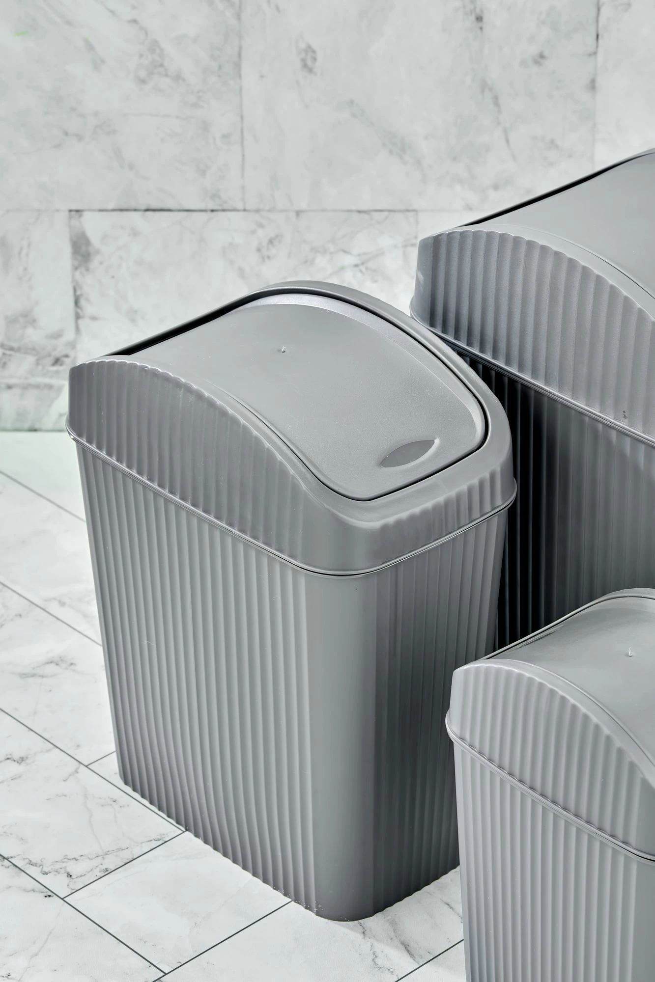 Set košev (3 kosi), siva, Hermia