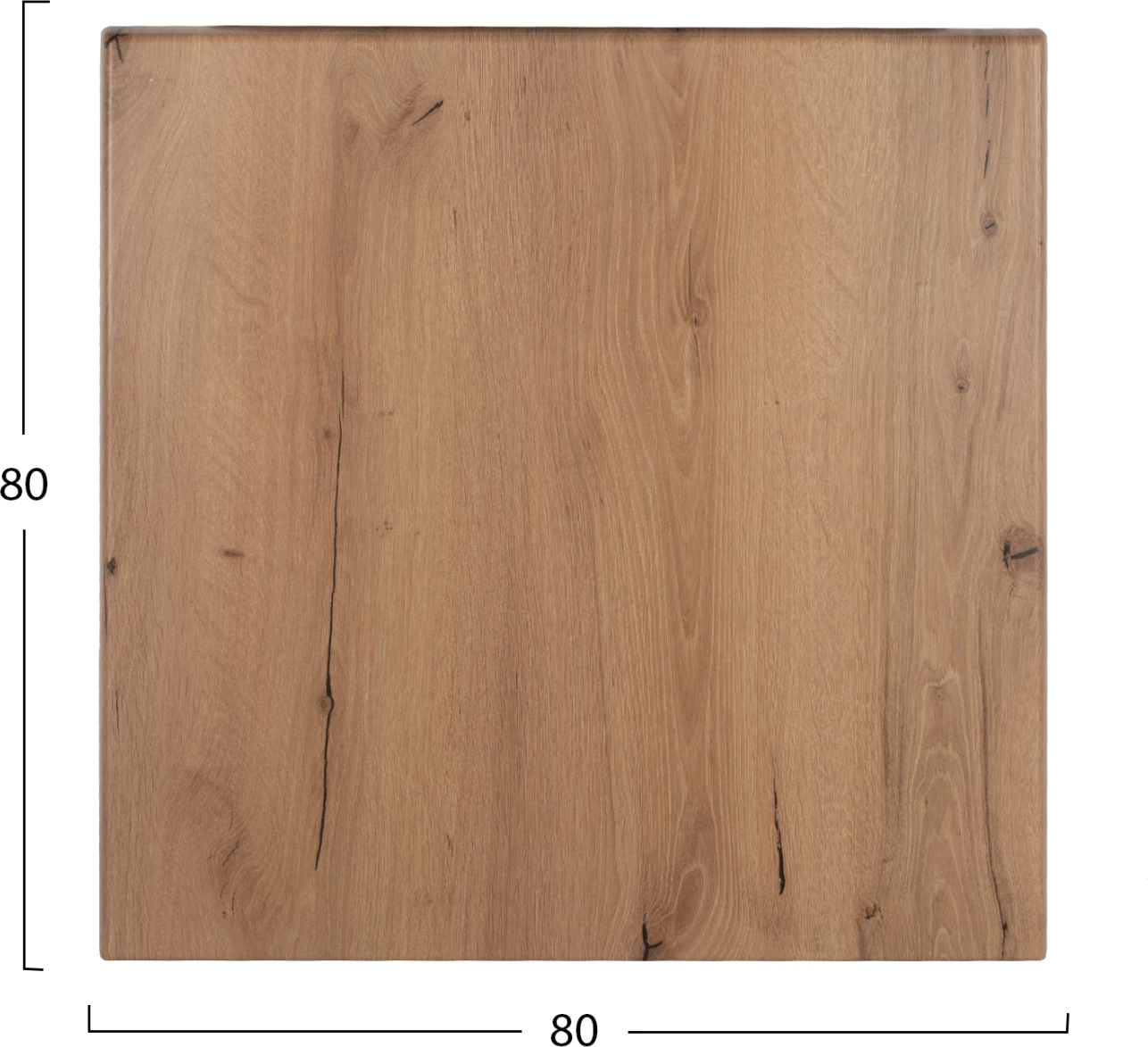 Profesionalna kvadratna mizna plošča v naravni barvi lesa 80x80 cm
