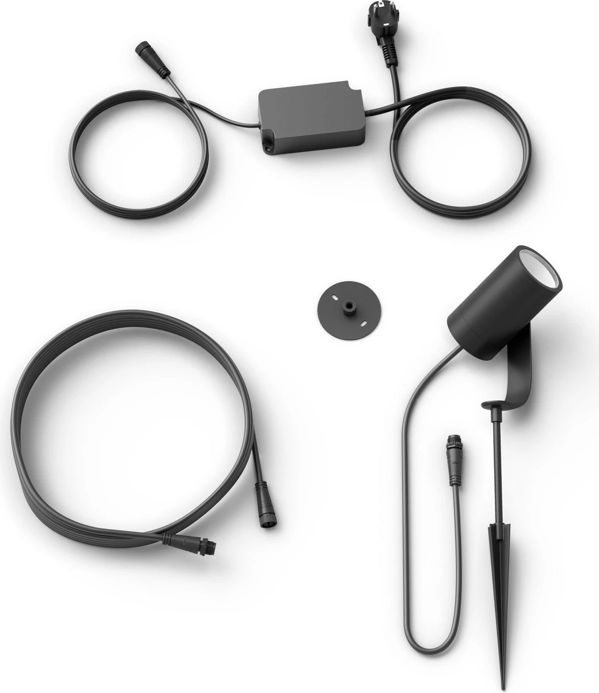 Zunanja LED spot svetilka Lily, Philips Hue, pametna, aluminij, črna