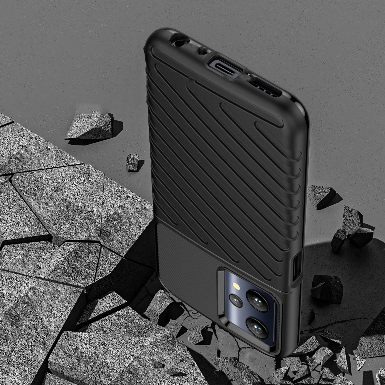 Ovitek za telefon Hurtel Thunder Case za Realme 9 Pro, črn