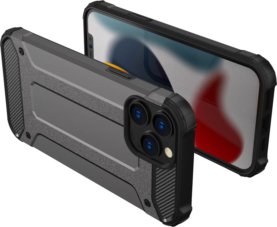 Zaščitni ovitek Hurtel Hybrid Armor za iPhone 13 Pro Max, črn