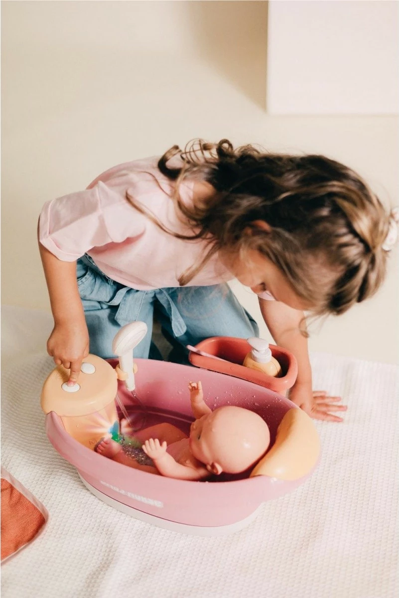 Igralna kad za punčke, plastična, rožnata/rjava/bela, z dodatki Smoby Baby Nurse 7600220386