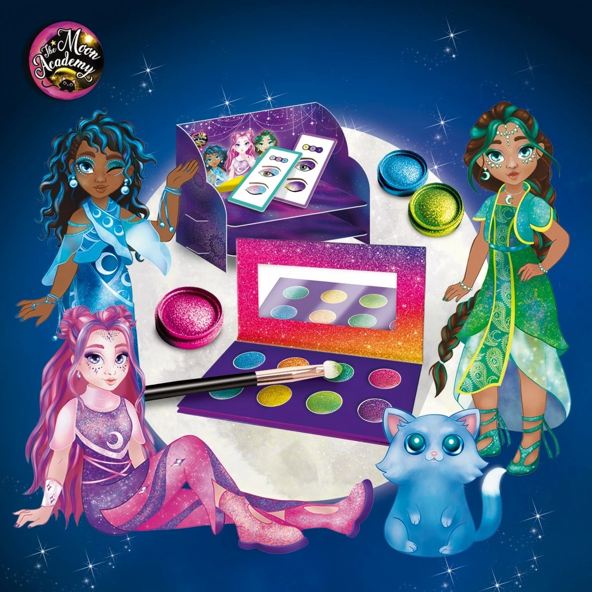 Kreativni set ličil Moon Academy Moonlit Eyeshadow, večbarven