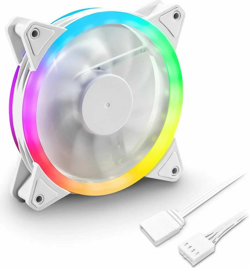 Ventilator za ohišje 120 mm SHARKOON SHARK Blades PWM RGB, bel