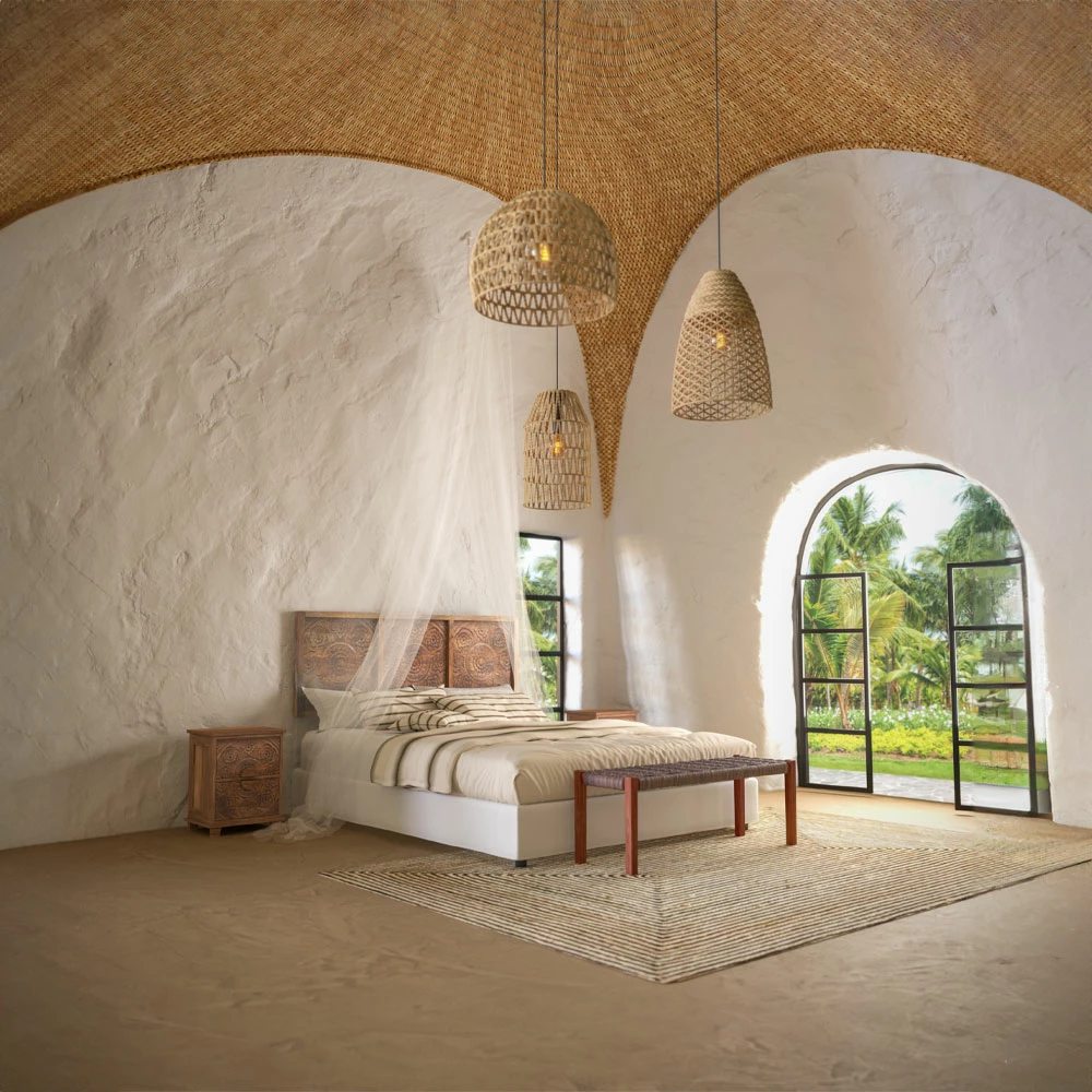 Preproga za dnevno sobo Mamba, naravna juta, črna, 300x200