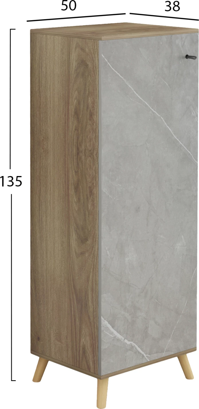 Omara za čevlje ALVARO FH8954.11 melamin v teksturi sonama-kamen 50Χ38Χ135Hcm