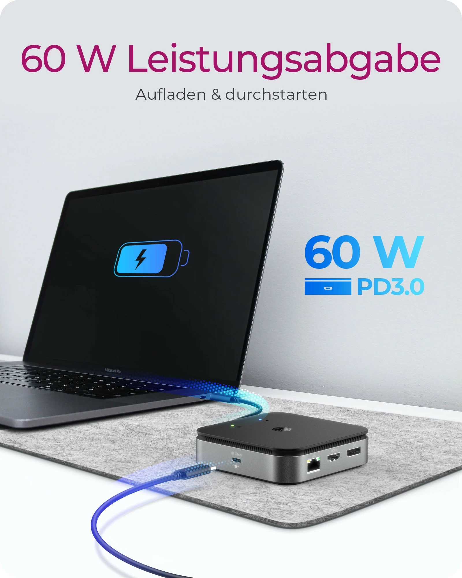 Docking postaja ICY BOX IB-DK8801-TB, USB4, 7 vrat, 60 W, antracit