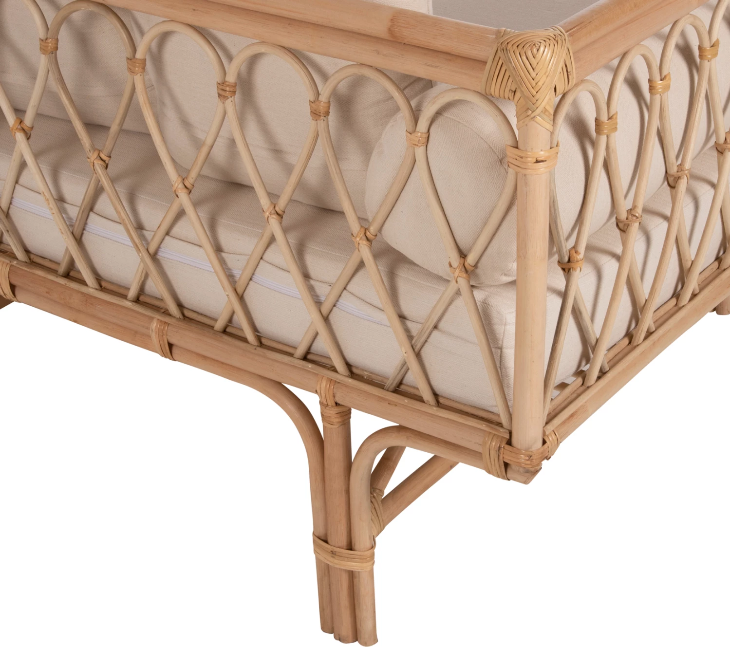 Postelja-kavč ALIKI FH9658 iz ratana v naravni-bež barvi z blazinami 200x100x86H cm