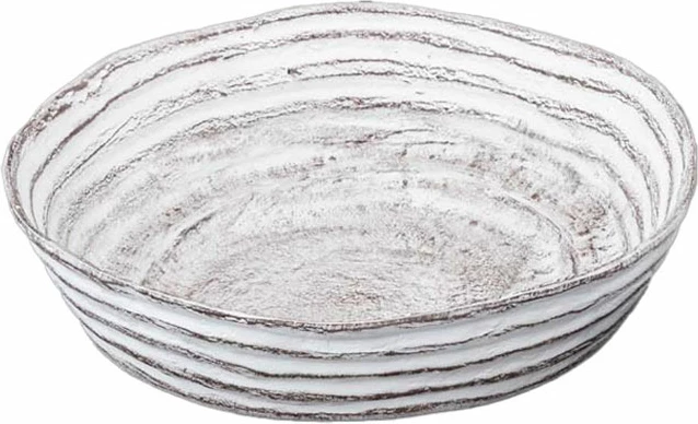 Dekorativna skleda PURE FORM, aluminij, bela–temno rjava, 35x34x9,5 cm