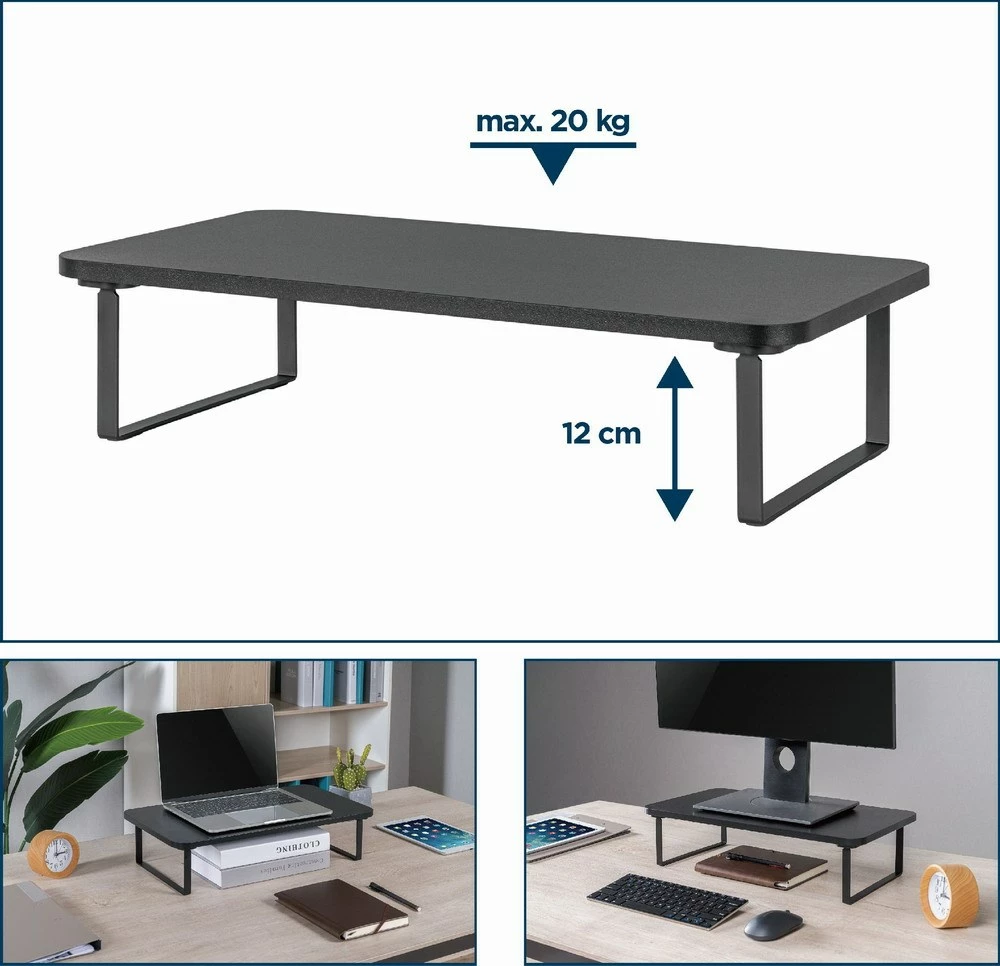 Stojalo za mizo za monitor/prenosnik GEMBIRD MS-TABLE-03, črno