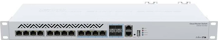 Upravljen L3 switch, MikroTik CRS312-4C+8XG-RM, 10G Ethernet, bel