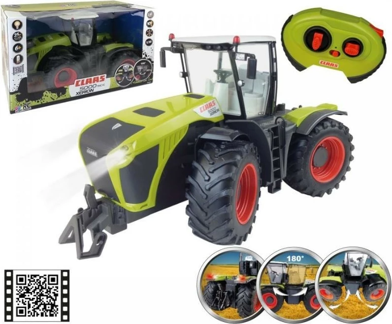 Igralniški traktor Claas Xerion 5000, MALIK, 1:16, črn/zelena, z daljinskim upravljalnikom