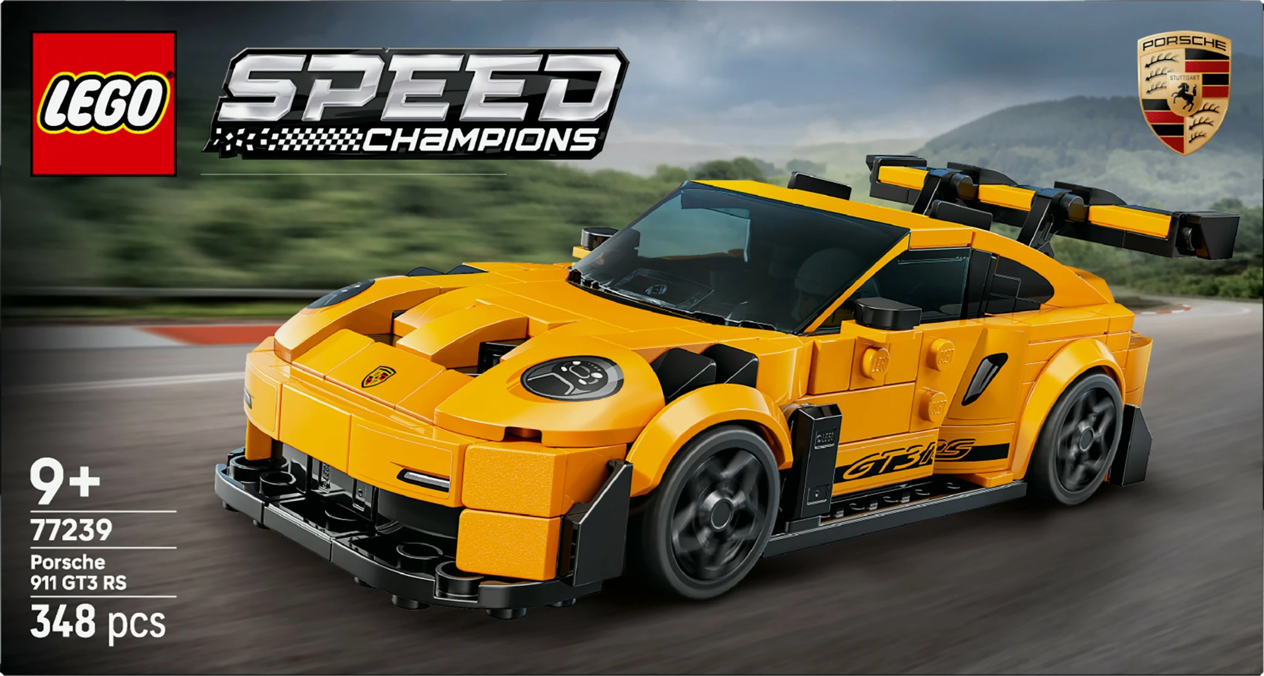 Set za gradnjo LEGO Speed Champions Porsche 911 GT3 RS 77239, 348 delov, večbarven