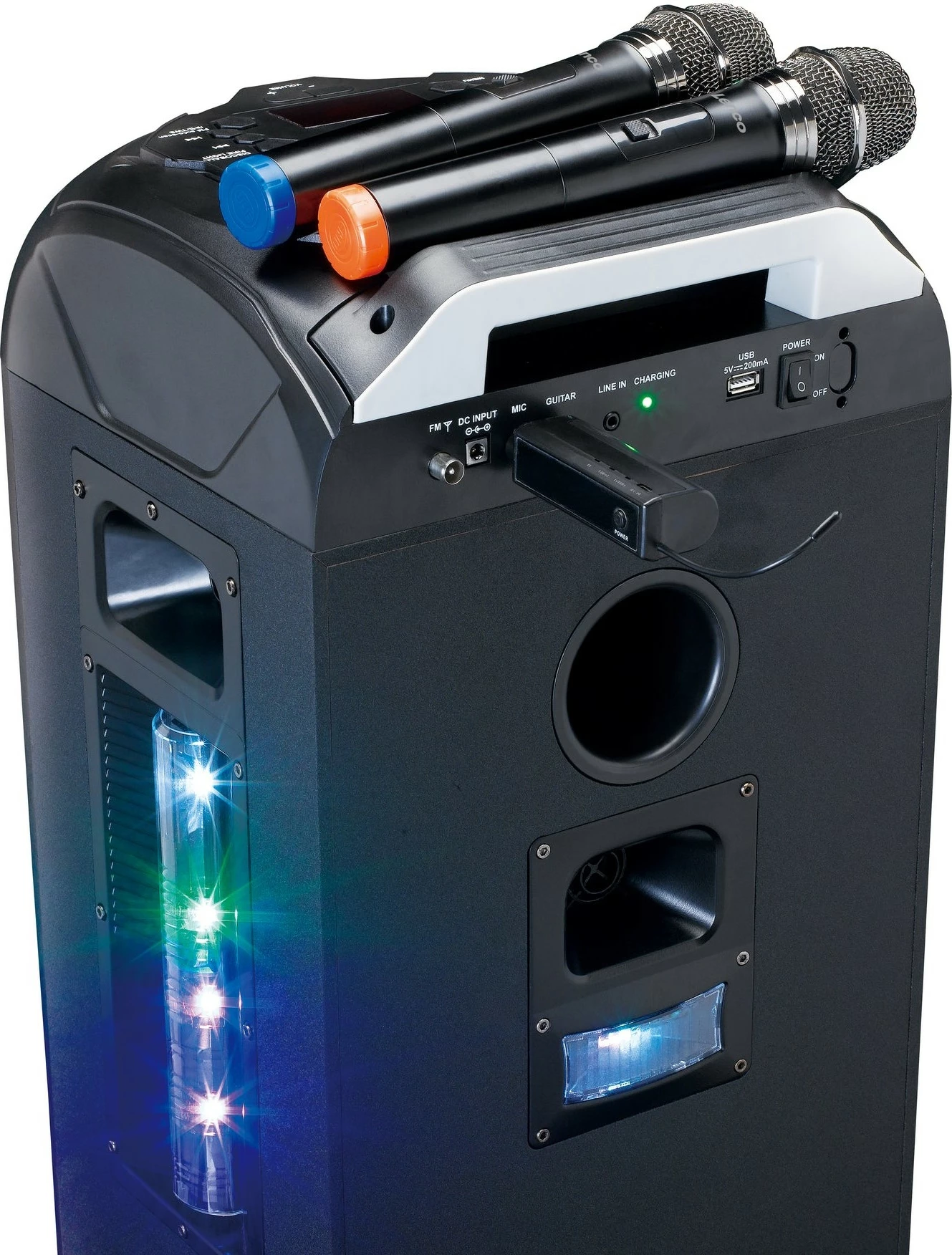 Brezžični mikrofon, Lenco MCW-020BK, 2 kosa, plastika, črn