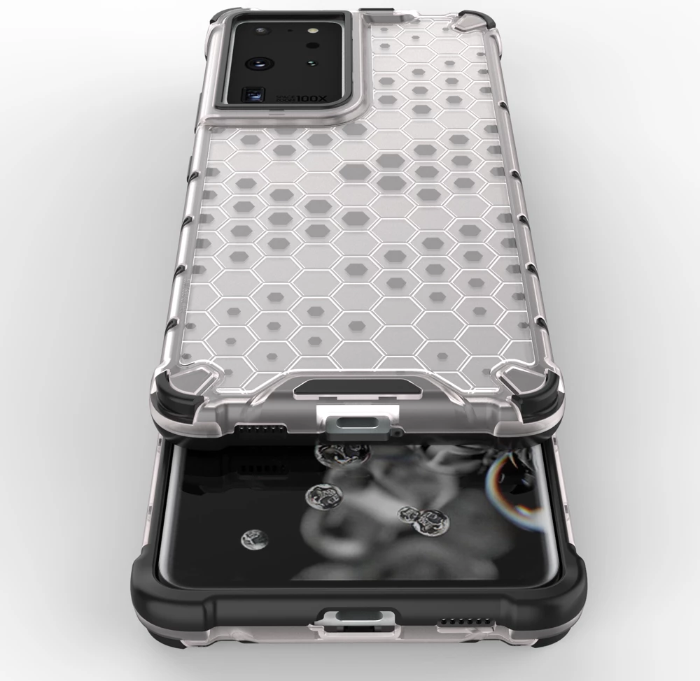 Ovitek Hurtel Honeycomb za Samsung Galaxy S22 Ultra, prozoren