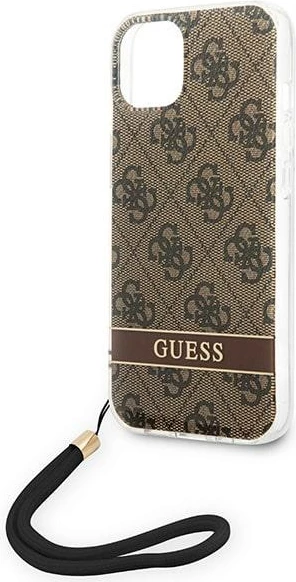 Ovitek z vrvico Guess GUOHCP14MH4STW za iPhone 14 Plus 6,7", rjav