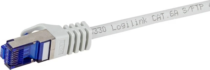 Patchcord kabel LogiLin, RJ-45 S/FTP-6a, 3 m, sivi