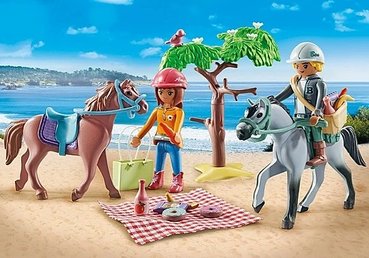 Igralni set jahanje na plaži, Playmobil Horses of Waterfall 71470, Amelia in Ben, 43 kosov