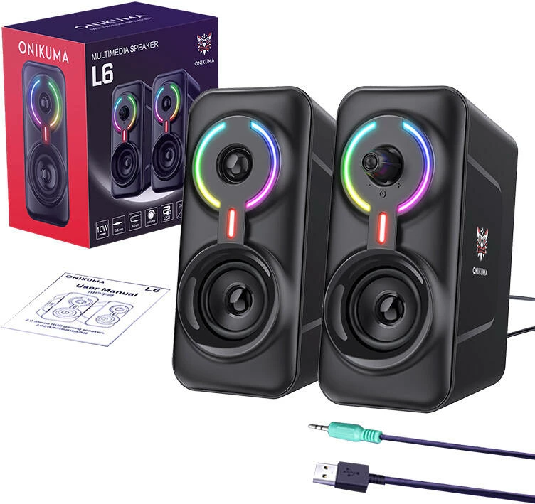 Gaming zvočniki ONIKUMA L6, Bluetooth 5.0, RGB, 10W, črni