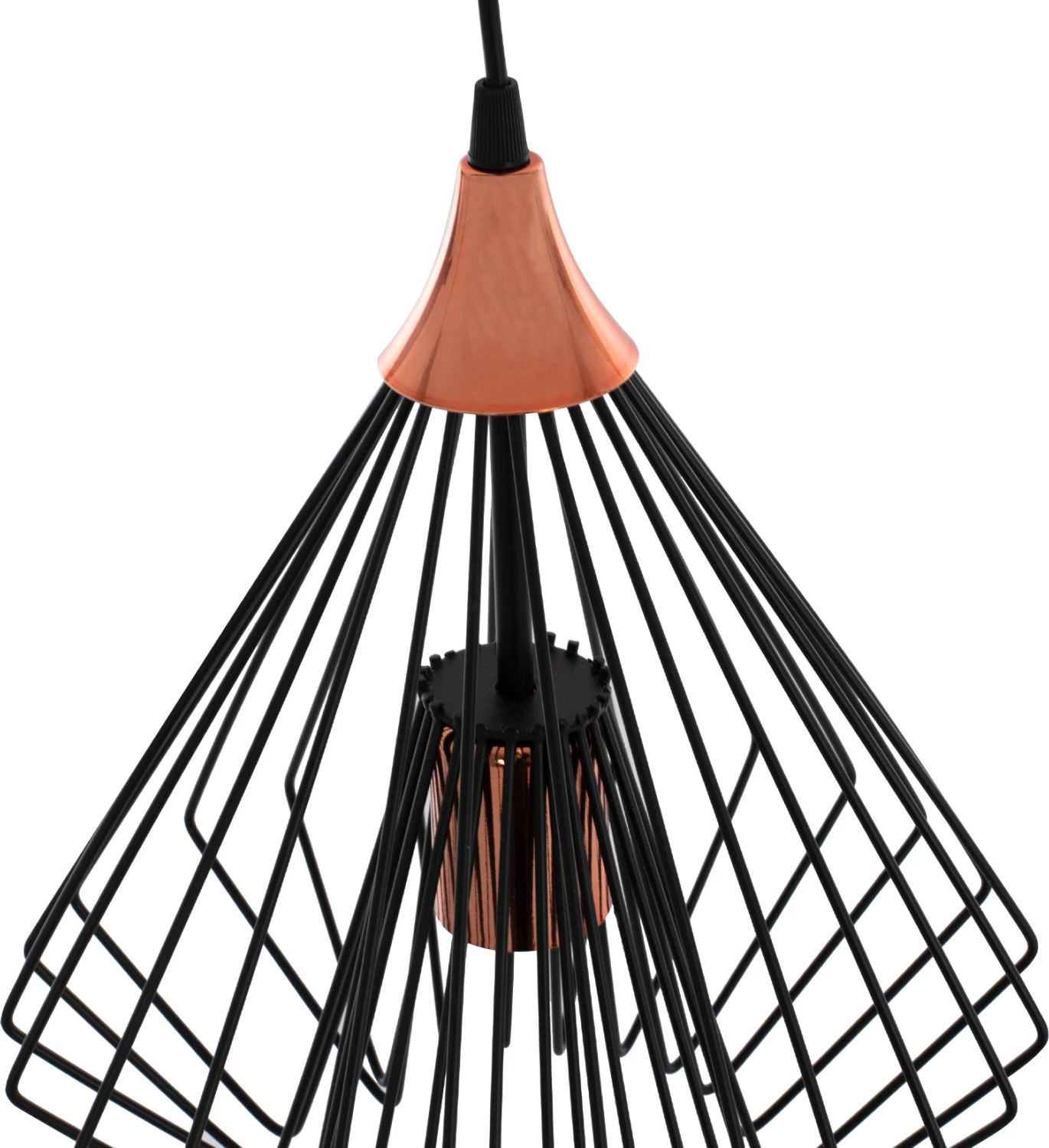 Stropna viseča svetilka iz črnih kovinskih palic v obliki diamanta Φ28x60Hcm.FH7683.01