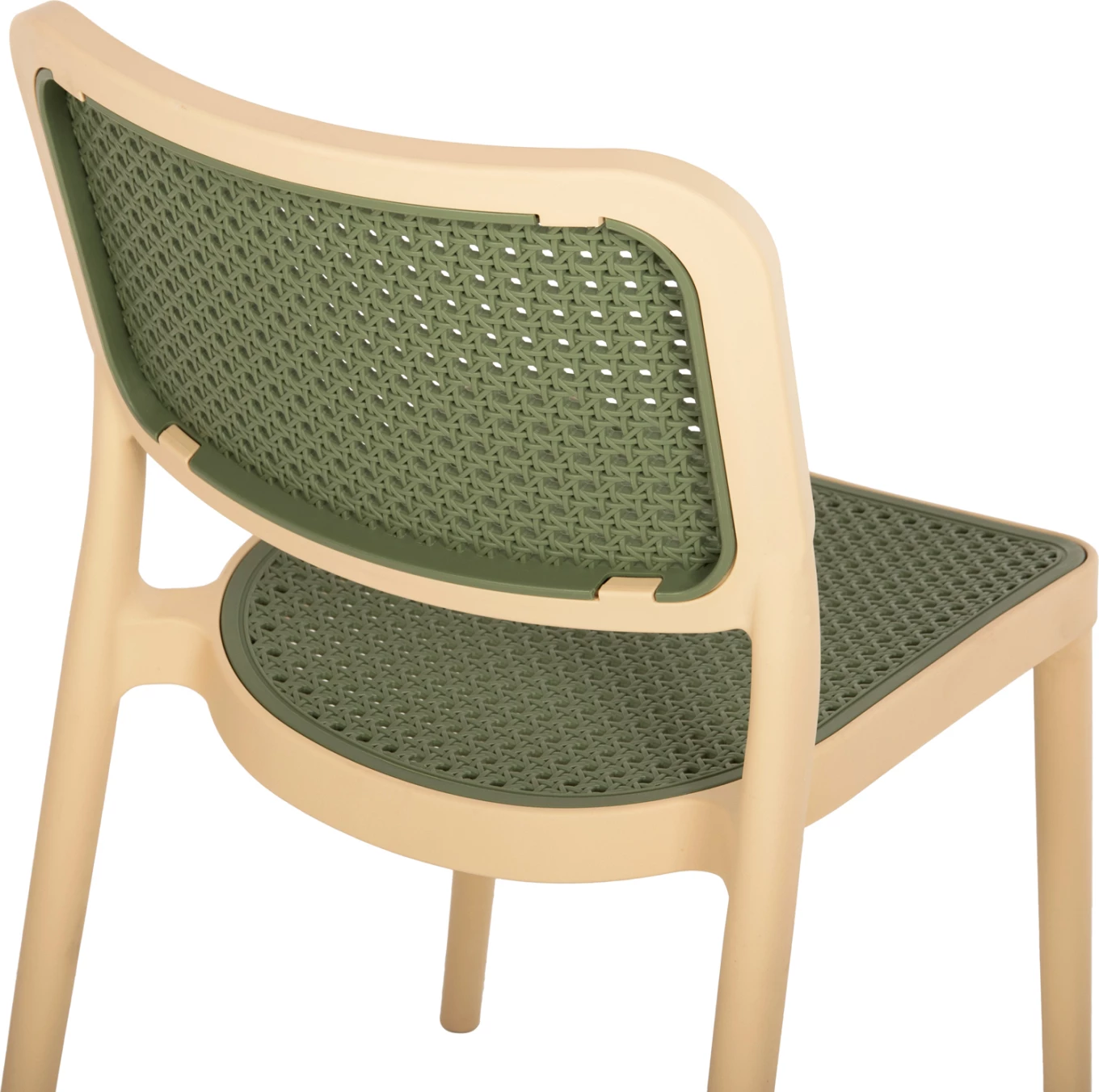 Stol iz polipropilena MEKO FH5934.04 bež in olivno zelen 41x49x102Hcm