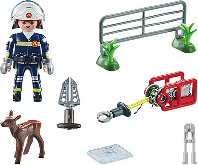 Igralni set z gasilcem in živalmi, 22 delov Playmobil Action Heroes 71467