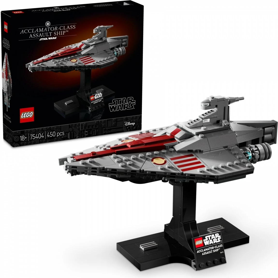 Model za sestavljanje Acclamator-class Assault Cruiser LEGO Star Wars 75404, 450 kosov, plastika