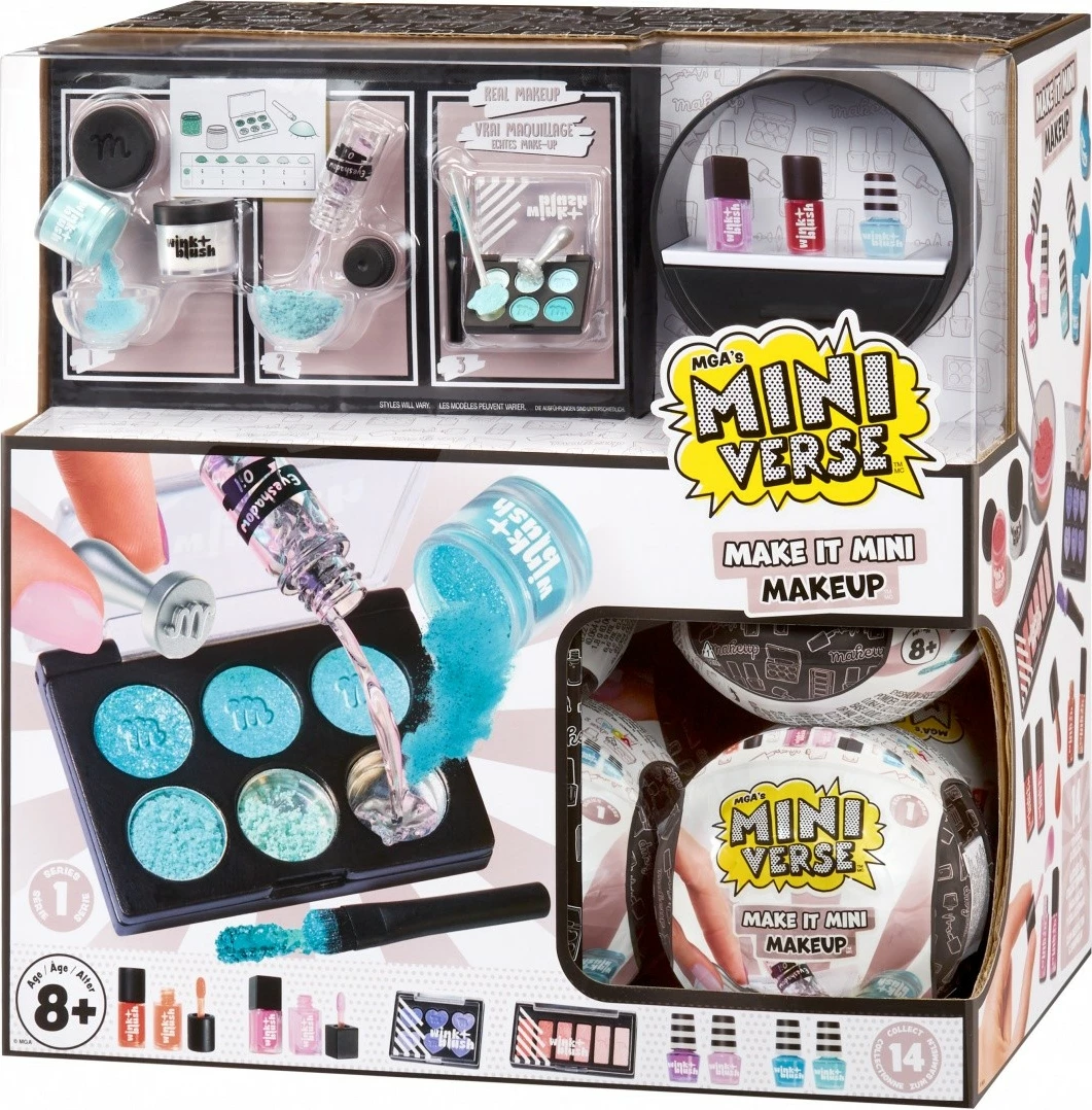 Set zbirateljskih igrač Miniverse Make It Mini Makeup MGA, 15 kos
