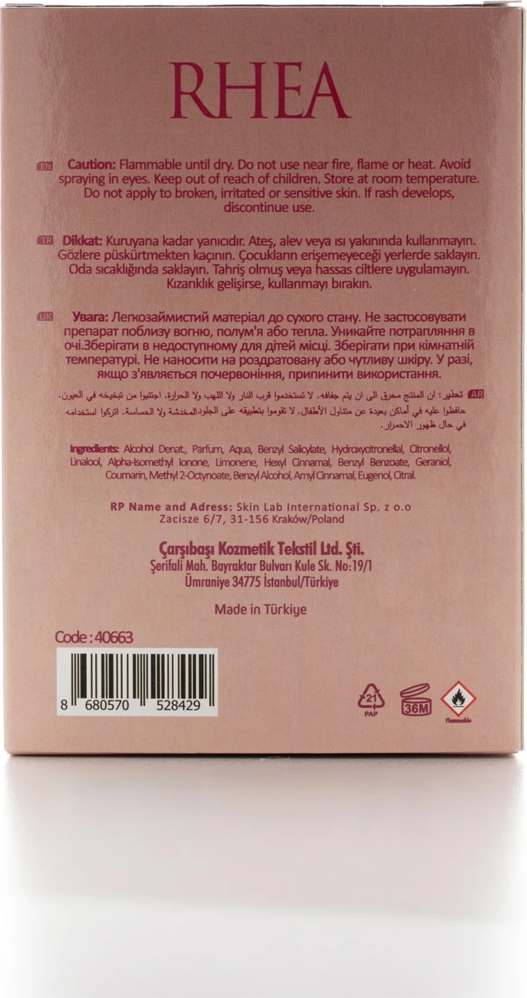 Parfum za ženske Rhea, Alberto Taccini, rožnat, 50 ml
