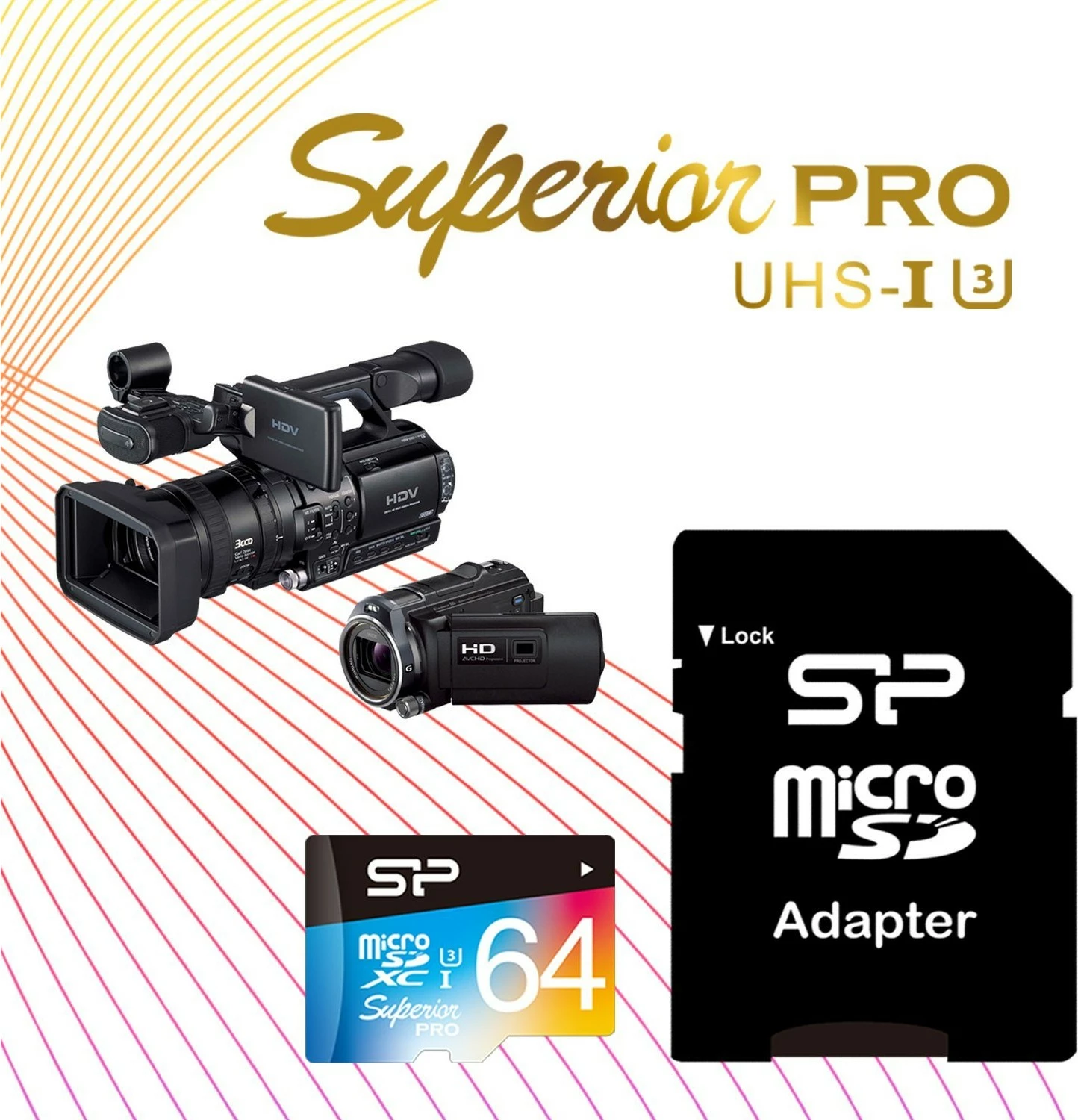 MicroSDXC 64GB Superior Pro, Class 10, UHS-III, večbarven Silicon Power